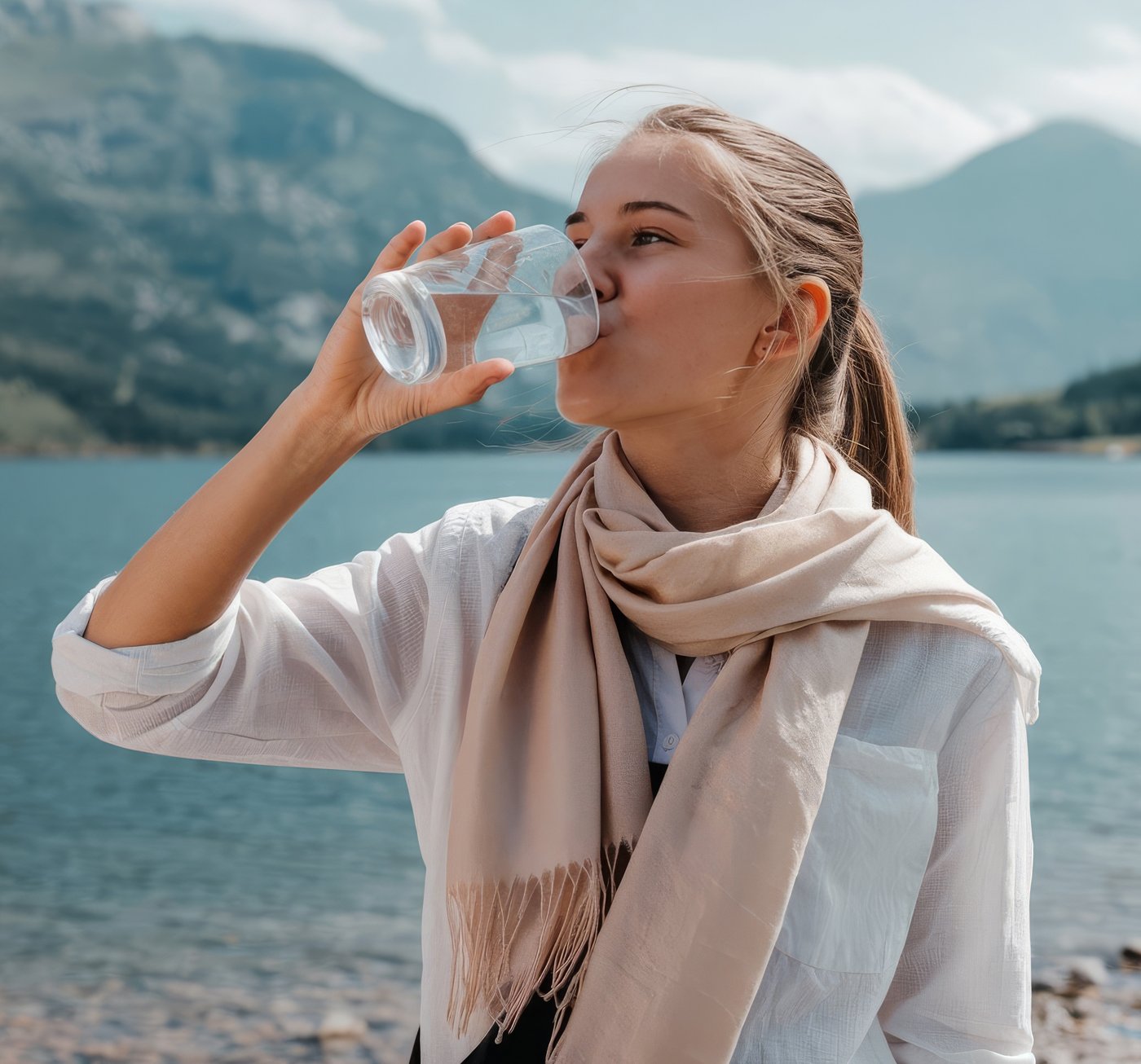 girl drinking water